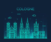 Kölner Skyline Vektor Illustration linearer Stil