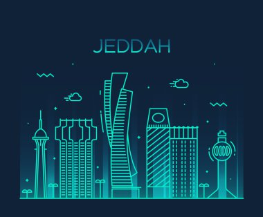 Cidde manzarası vektör çizim doğrusal stili