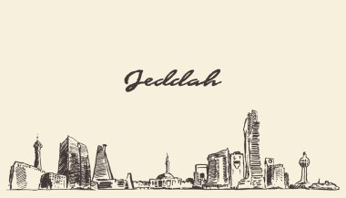 Cidde manzarası vektör çizim çizilmiş kroki