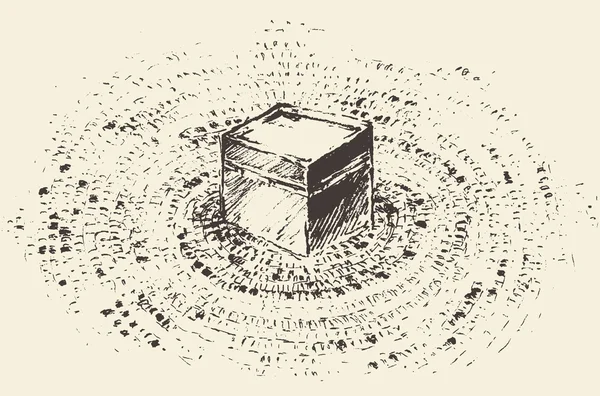 Santo Kaaba La Meca Arabia Saudita vector musulmán dibujado — Archivo Imágenes Vectoriales