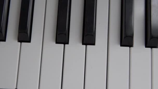 Primer plano de las teclas en el piano — Vídeo de stock