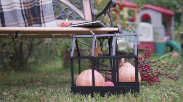 Close-up of street scenery for Halloween in the country — Stock Video