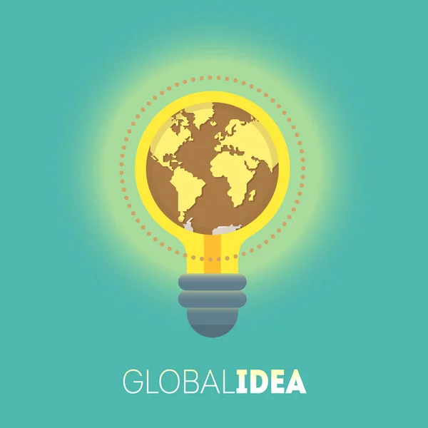 Une Idée Globale Grande Idée Idée Créative Illustration Conceptuelle — Image vectorielle