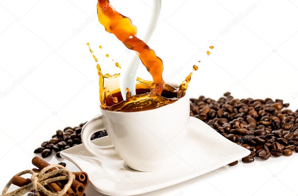 Cup of coffee splash