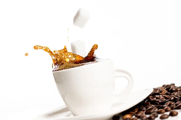 Cup of coffee splash — Stock Photo, Image
