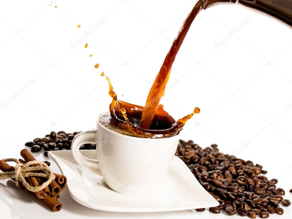 Cup of coffee splash