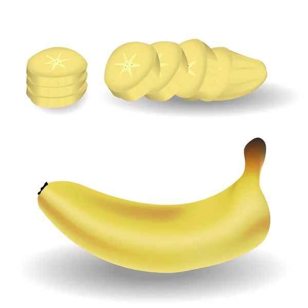 Banane sur blanc — Image vectorielle