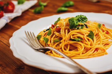 Domates soslu spagetti.