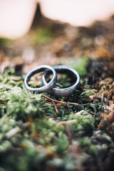 Beautiful Jewel Wedding Rings Closeup Macro Photography — Stock Photo, Image