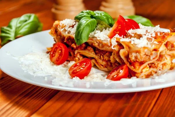 Italian lasagne with tomato — Stock Photo, Image