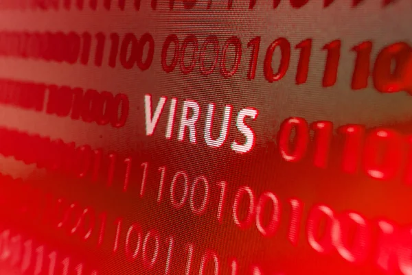 Virus inscription on monitor — Stock Photo, Image