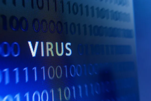 Virus inscription on monitor — Stock Photo, Image