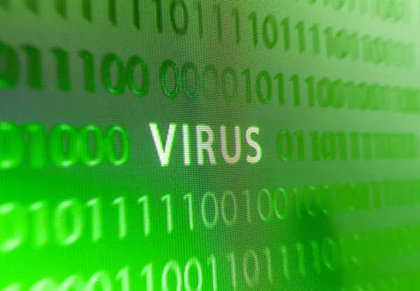 Virus inscription on monitor — Stock Photo, Image