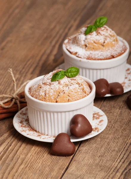 Muffins com chocolate — Fotografia de Stock