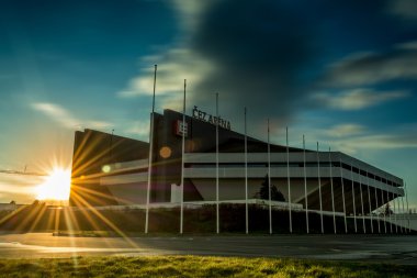 Gün batımı Cez Arena stadyumu Ostrava, Çek Cumhuriyeti