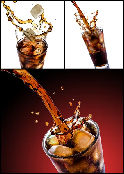 Cola with ice — Stock Photo, Image