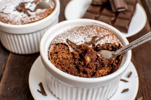 Traditional chocolate souffle — Stock Photo, Image