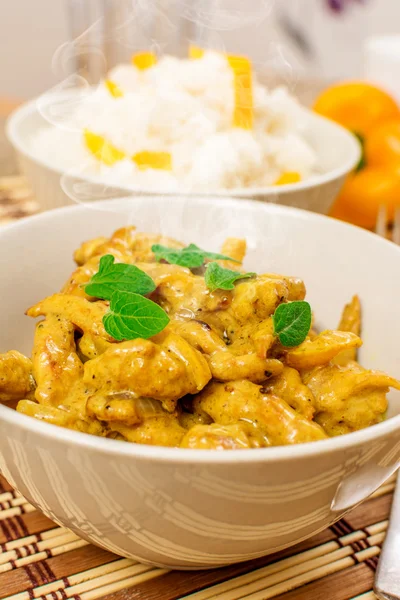 Chicken curry with rice — Stock Photo, Image