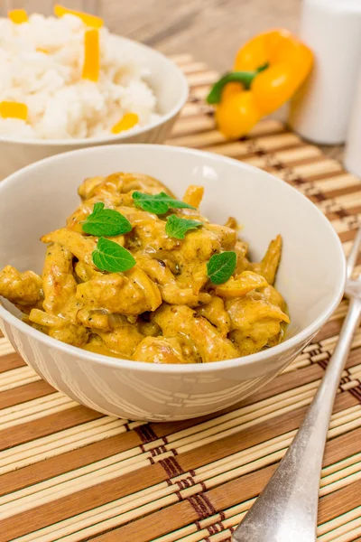 Chicken curry with rice — Stock Photo, Image