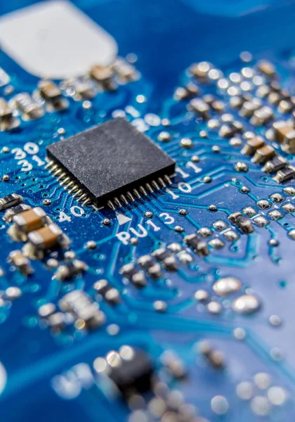 Modré elektronických obvodů — Stock fotografie