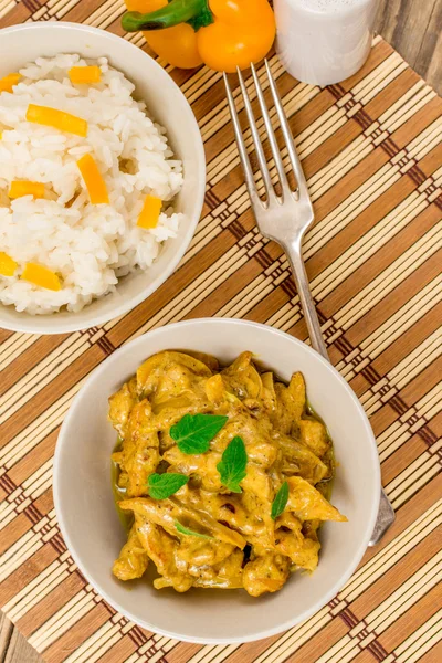 Chicken curry with rice — Stock Photo, Image