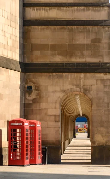 Budki telefoniczne w Manchester — Zdjęcie stockowe