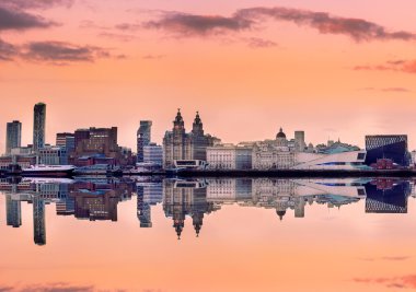Panoramik manzarası liverpool İngiltere'de