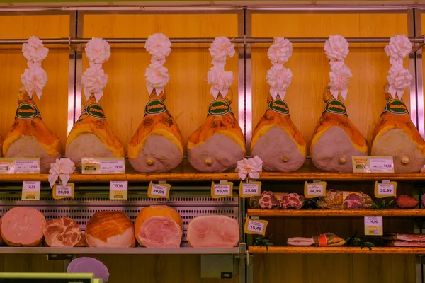 November 2020 Parma Italy Prosciutto Gambs Mortadellas Salami Other Italian — Stock Photo, Image