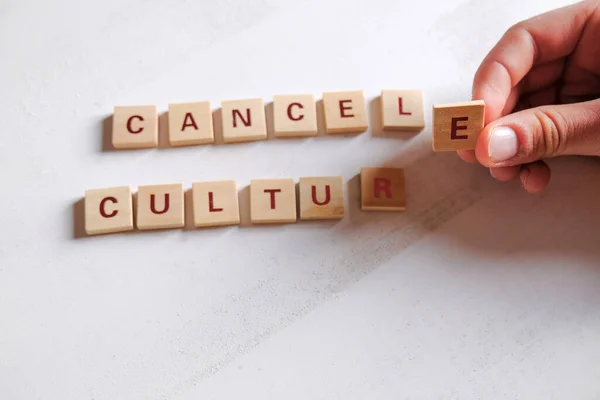 Cancelar Cultura Conceito Sociedade Cancelar Texto Cultura Feita Blocos Letras Imagem De Stock