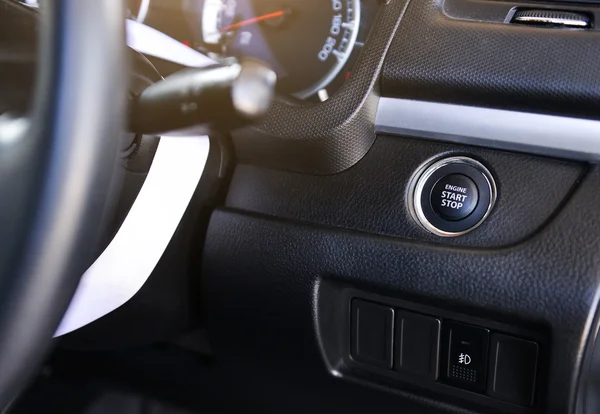 Button of automatic start and stop the engine car — Stock Photo, Image