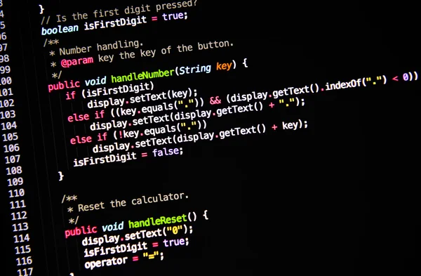 Código-fonte da linguagem informática — Fotografia de Stock