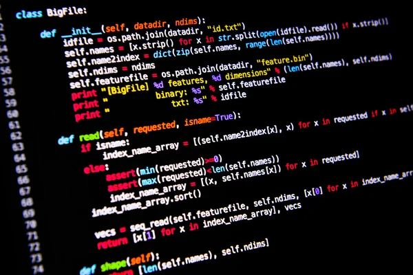 Código fuente del lenguaje informático — Foto de Stock