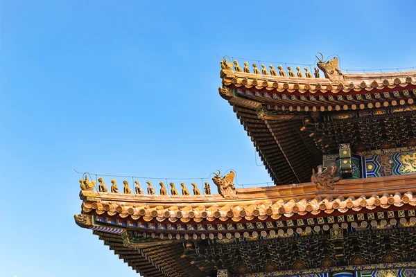 Dach sali najwyższej harmonii, w zakazanym mieście, Pekin — Zdjęcie stockowe