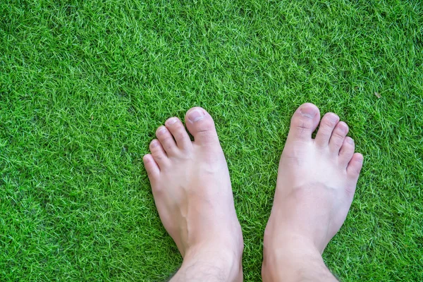 Feet over grass — Stock Photo, Image
