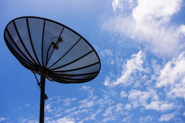 Mavi gökyüzü ile çanak antenler