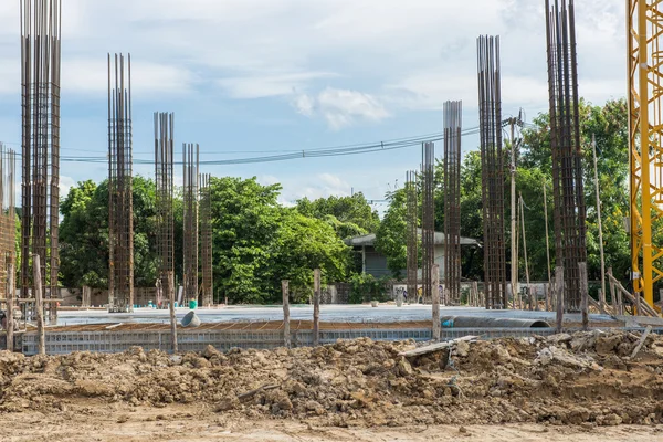 The construction site with foundation pile — Stock Photo, Image