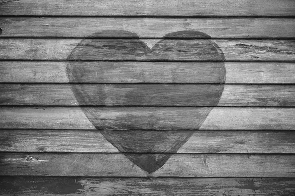 Heart shape on wood — Stock Photo, Image