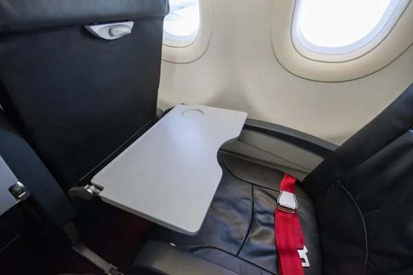 Empty food tray on plane — Stock Photo, Image