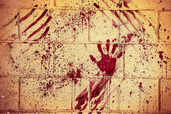 Bloodstain of suffering on wall — Stock Photo, Image