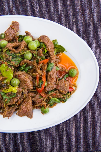 Fried pork with sauce — Stock Photo, Image