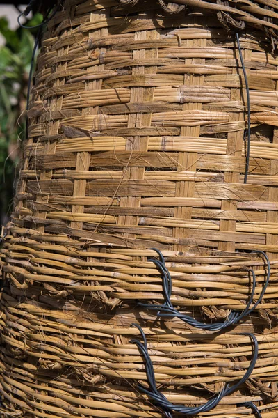 Vävd rotting korgar stack — Stockfoto