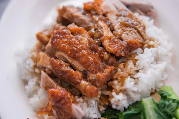 Rice with Roasted duck and vegetable — Stock Photo, Image