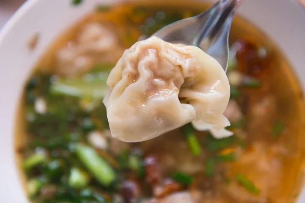 Roasted duck with dumpling in soup — Stock Photo, Image