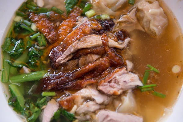 Roasted duck with dumpling in soup — Stock Photo, Image