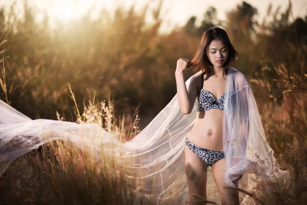 Сексуальная азиатка в бикини — стоковое фото