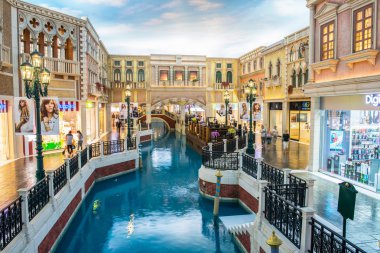 MACAU, CHINA , MAY 22th 2014, The Venetian Hotel, Macao , The famous shopping mall, luxury hotel and the largest casino in the world