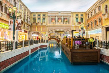 MACAU, CHINA , MAY 22th 2014, The Venetian Hotel, Macao , The famous shopping mall, luxury hotel and the largest casino in the world