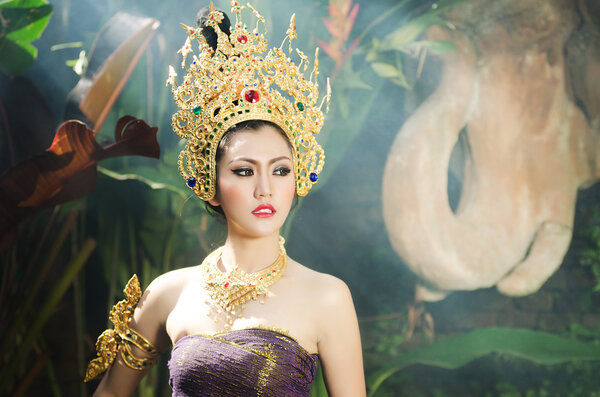 Thai women in national costume