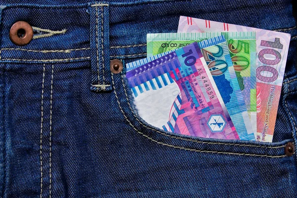 Hong Kong Dollar munt in Jean de zak — Stockfoto
