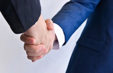 İki iş adamı el sıkışıyor.